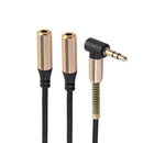 3.5mm 1 Male to 2 Female Y Splitter Stereo Extension Audio Cable New(Black)