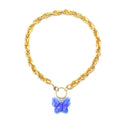 Fashion Butterfly Choker Twist Chain Necklace for Women Jewelry Statement