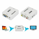 VGA to AV RCA Composite Converter Adapter Box with Audio PC to TV White bvg RGV