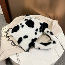 Plush Messenger Bag Women Winter Fashion Shoulder Fluffy Handbag (Black)
