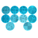 10pcs Nail Art Stamp Template Image Plates Polish Stamping + Stamper DIY UPZ