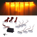 Car DC 12V Grill Strobe Lights Warning Hazard Emergency Beacon Amber 6 LED Lamps