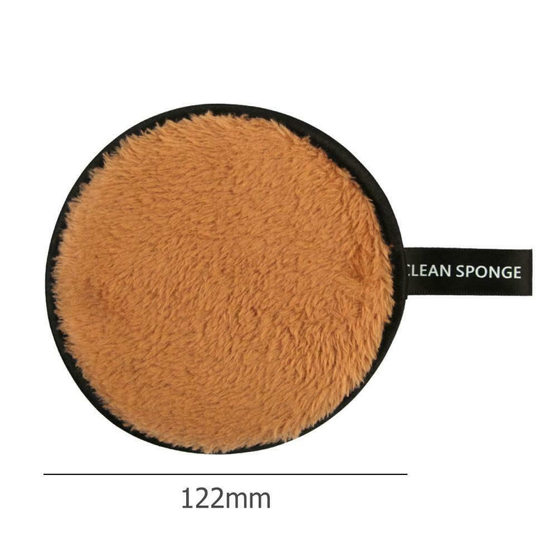 Washable Reusable Make Up Remover Wipe Pad Face Cleansing Puff (Brown)