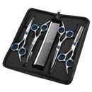 7 Inch Pet Grooming Scissors Set Straight Curved Dog Cat Cutting Thinning S