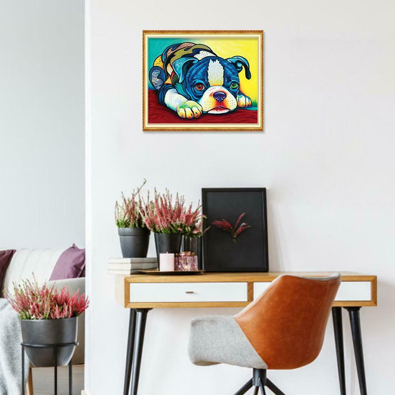 5D DIY Full Drill Diamond Painting Dog Cross Stitch Embroidery Kit Wall Art