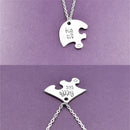 Necklace Broken Heart Pendant Puzzle Little Middle Big Sister Famly Chain FU