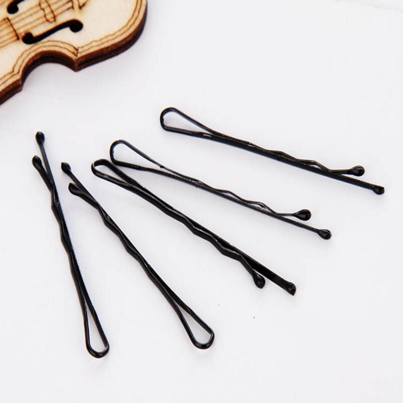 Hot 60Pcs cheveux noirs invisible Clips Flat Top Bobby Pins Grips Salon Barrette