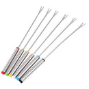 6PCS/Set Stainless Steel Chocolate Fork Hot Pot Forks Cheese Fruit Dessert