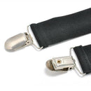 Mens Heavy Duty Suspenders Adjustable Clip On Work Braces Wide Solid Color Black
