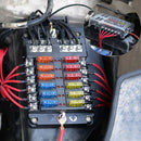 12-way Blade Fuse Block Fuse Box Holder with LED Indicator Damp-Proof Protection