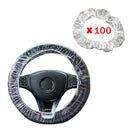 100pcs Clear Waterproof Car Universal Disposable Plastic Steering Wheel Cover