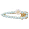 Korean Flower Beads Fringe Headwear Women Bang Duckbill Clip (Light Blue) A