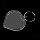 10x Clear Heart Blank Plastic Insert Photo Picture Frame Key Ring Keychain