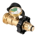 Propane Tank Adapter Level Indicator with Gauge for BBQ Grills Camping Stove