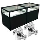 Zinc Alloy Lock Glass Display Cabinets Showcase For 5-8mm Door Double-open B7Q8