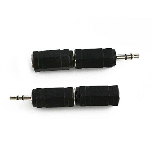 2pcs 2.5mm to 3.5mm Stereo Earphone Audio Adapter Connector for Cable