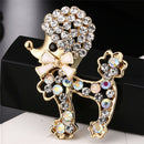 Crystal Rhinestone Dog Brooch Pin Cute Puppy Animal Brooch Pin Women Jewelry M&O