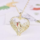 Love Heart Bird Necklace Bird on a Heart Shaped Tree Branch Nacklace A0M2 G Q7Z4