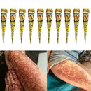 12 Black Color Instant Herbal Henna Cones Temporary Art Ointment Kit Tattoo C9Q6
