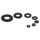 250Pcs Black Nylon Washer Flat Washer Assortment Kit M2 M2.5 M3 M4 M5 M6 M8