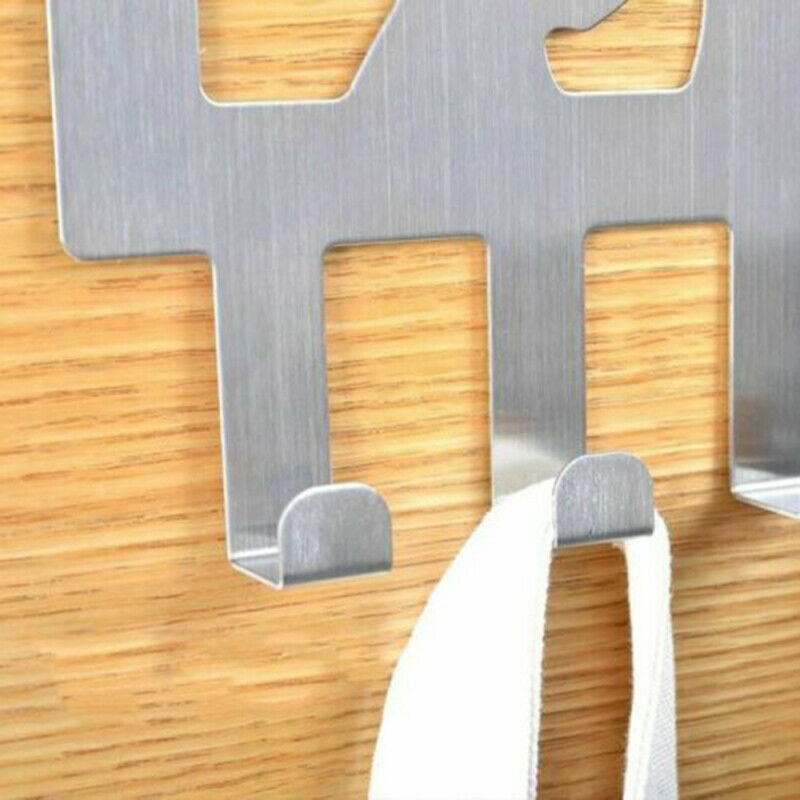 Stainless Steel Over Door Hanger 8 Hooks for Clothes Coat Hats Holder Ra YVC