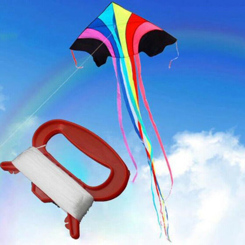 50m Outdoor Sports Fly Kite Line String with D Shape Winder Board Tool KitJ Dz