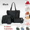 4packs 4-Piece Leather Handbag Top Handle Shoulder Bag Wallet Card Bag