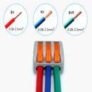 10Pcs Reusable Spring Lever Terminal Block Electric Cable 3 Wire Connector B Gw