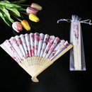 100 Pack Folding Hand Fan Pouch Drawstring Organza Bags Folding Fan Pocket