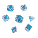 7Pcs Zinc Alloy Polyhedral Dice for D&D TRPG Board Game Party Fun Toys Blue