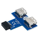 New USB 2.0 9-Pin Header (2x5) to 2 USB Female Port Motherboard Adapter