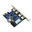 5 Port  PCI-E PCI Express Card to USB 3.0+19 Pin Adapter Connector For Win Vista