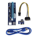 6 PIN PCI-E Riser Card VER 010C 1x to 16x USB3.0 Mining Board Adapter 60cm Cable