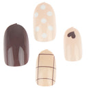 24pcs Lattice Round False Nails Art Acrylic French Full Cover Tips Manicure  ly