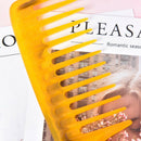 1x wide tooth handle hairdressing antistatic plastic hair comb detangling M&O