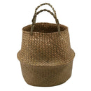 Plant Basket - 38 cm Hand Woven Belly Basket With Handles, Middle Storage L W2A7