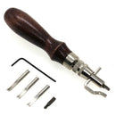 Hot 5 in1 Leathercraft DIY Adjustable Edge Stitching Groover Crease Leather Tool