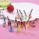 Wholesale Multi-Color Mixed Fruit Juice Glass Bottle Pendant Charms Crafts 20pcs