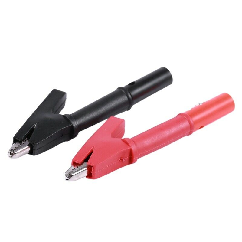 Pair Insulated Alligator Clip Test Lead Crocodile Clamps with Banana Plug P7L2