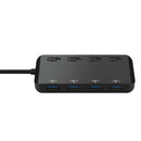 High Speed 4 Ports USB 3.0 HUB w/Power Supply Port Splitter OTG Adapter