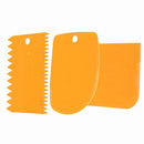 3x Plastic Dough Icing Fondant Scraper Plain Smooth Jagged Edge Cake DecoratingL