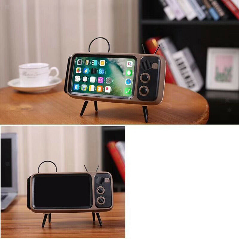 Universal Outdoor Portable Retro TV Style Wireless Bluetooth Speaker White