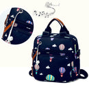 Mummy Balloon Printed Diaper Bag Waterproof Maternity Baby Backpack (Blue) A