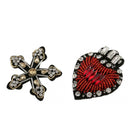 2 Pieces Love Heart Flowers Patches Applique Decoration For Clothes