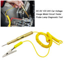 DC 6V 12V 24V Circuit Tester Diagnostic Tool Trailers Yellow Metal Probe Lamp