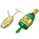 2pcs/lot New Champagne Cup Beer Bottle Balloons Aluminium Foil Balloon Heli W6Y5