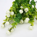 2 Bunches of 6-Branch Artificial Eucalyptus Plant Flowers Home Decor White