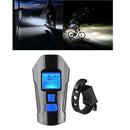 Bicycle Headlight LED Rechargeable Bike Light w/ Horn Deluxe Edition Blue USB