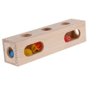 Hide and Seek Cat Play Box Wooden Treasure Box with Interactive Balls