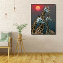 Painting By Numbers Kit DIY Giraffe Sun Hand Painted Canvas Oil Art Picture